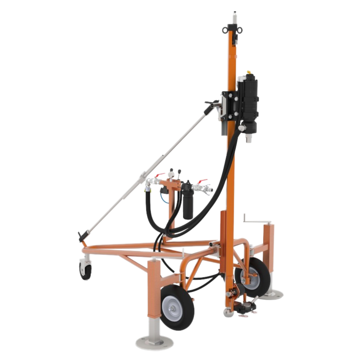 TIGER SMARTROOF-MOBILE mobile pneumatic drilling unit with wheeled base for horizontal, vertical, and angled drilling in construction sites
