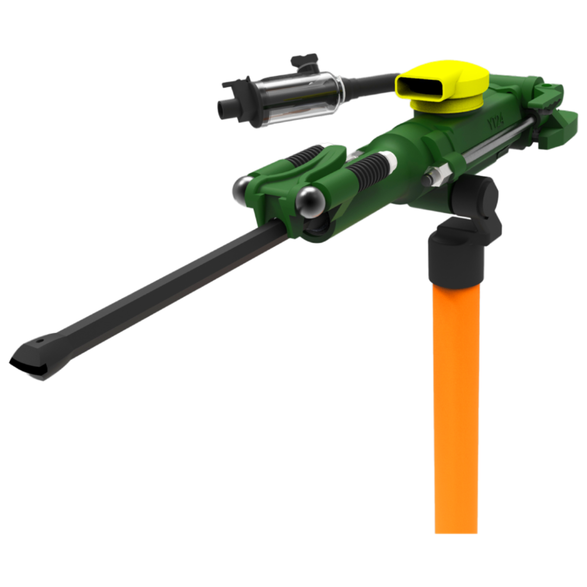 TIGER YT24 – Sehpalı pnömatik kaya delici tabanca, tünel ve maden delme uygulamaları için